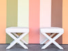 Pair of Modern Upholstered X Benches