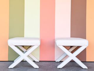 Pair of Modern Upholstered X Benches