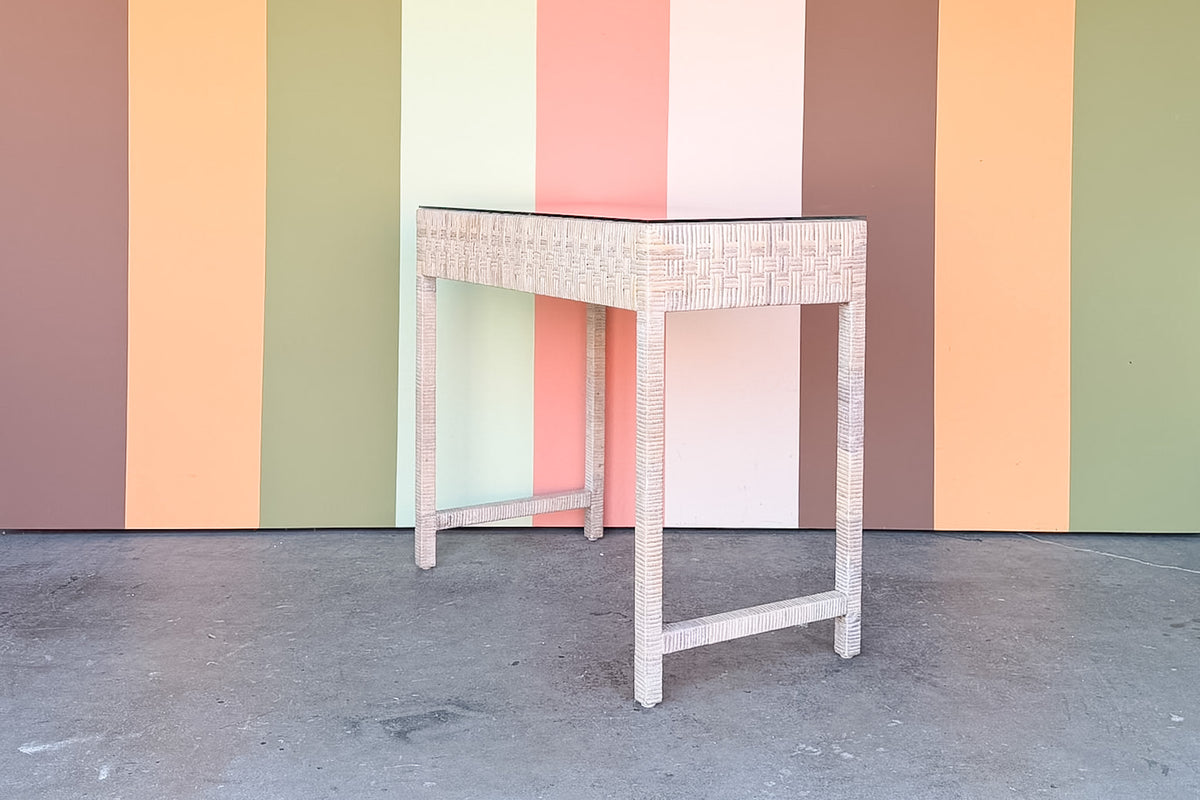 Coastal Chic Rattan Wrapped Desk