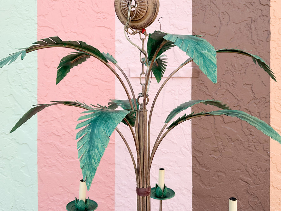Tole Palm Chandelier