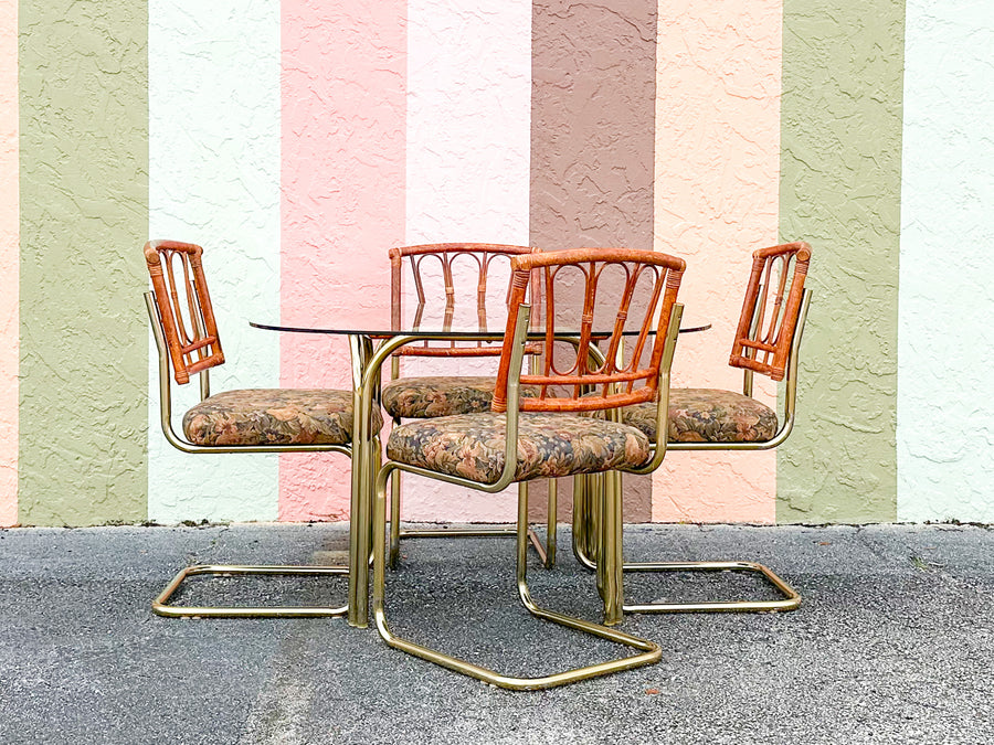 MCM Cantilever Rattan Dining Set