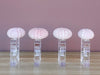 Set of Four Pink Sea Urchin Lucite Napkin Rings