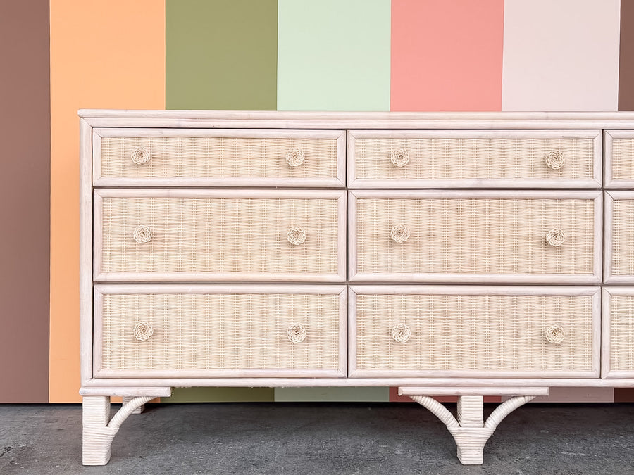 Coastal Chic Rattan and Wicker Dresser