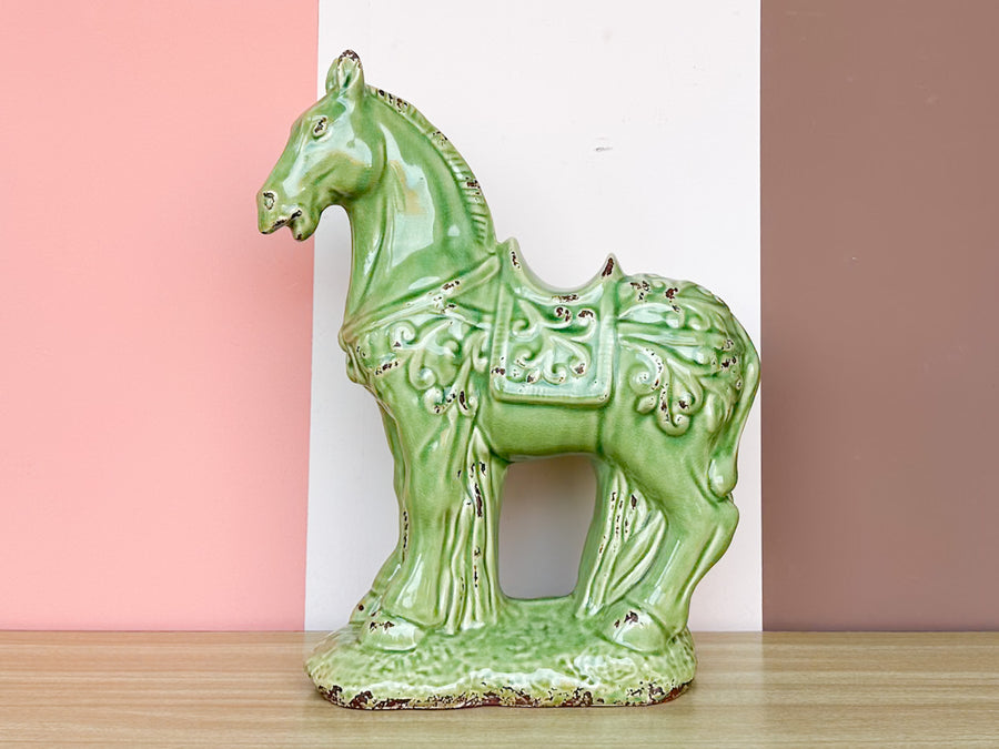 Pair of MCM Green Horses