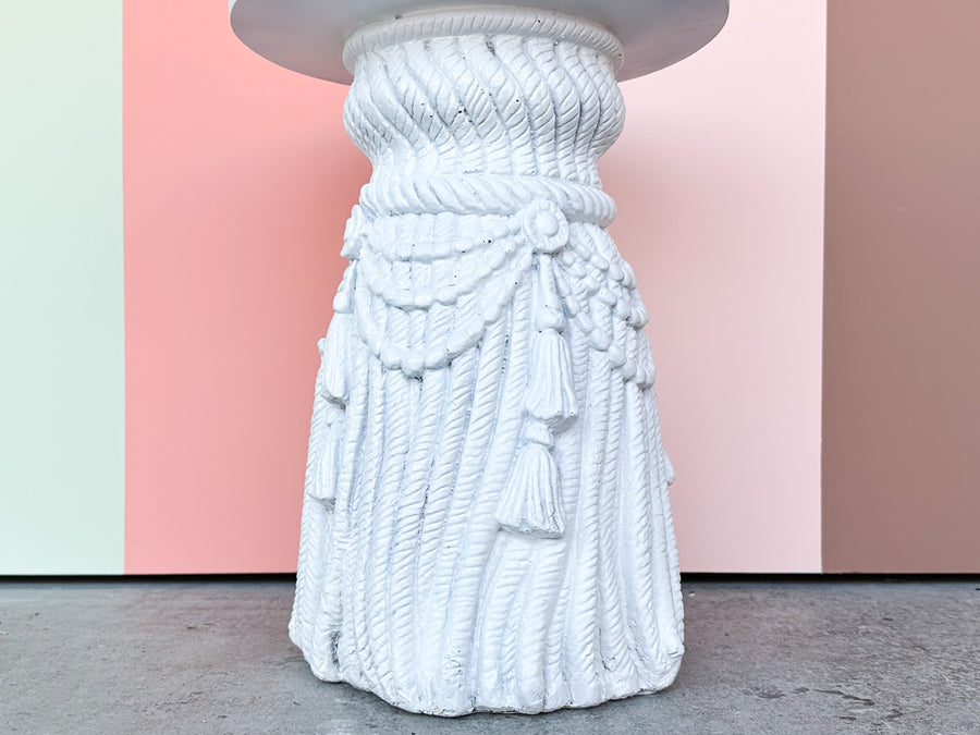 Dorothy Draper Style Plaster Tassel Garden Seat