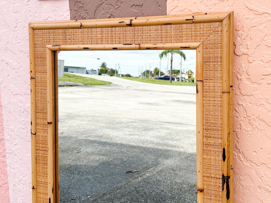 Large Rattan and Seagrass Mirror