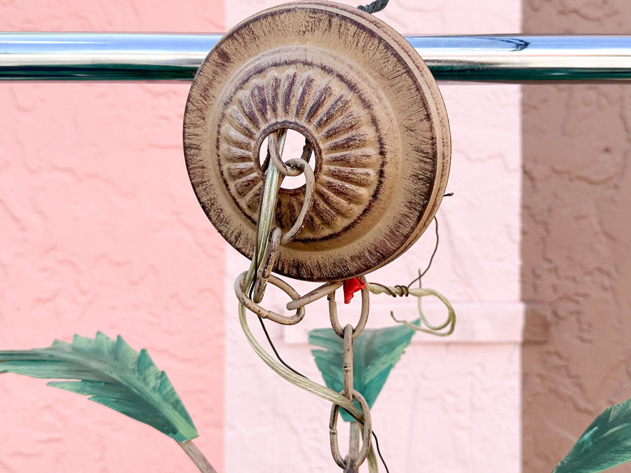 Tole Palm Chandelier