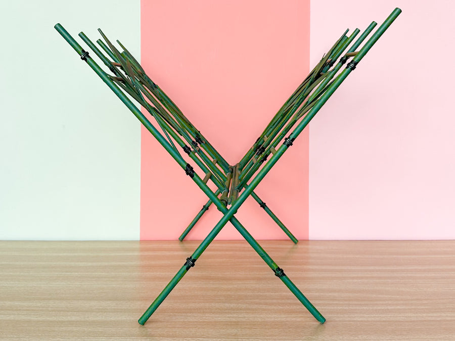 Folding Faux Bamboo Magazine Rack