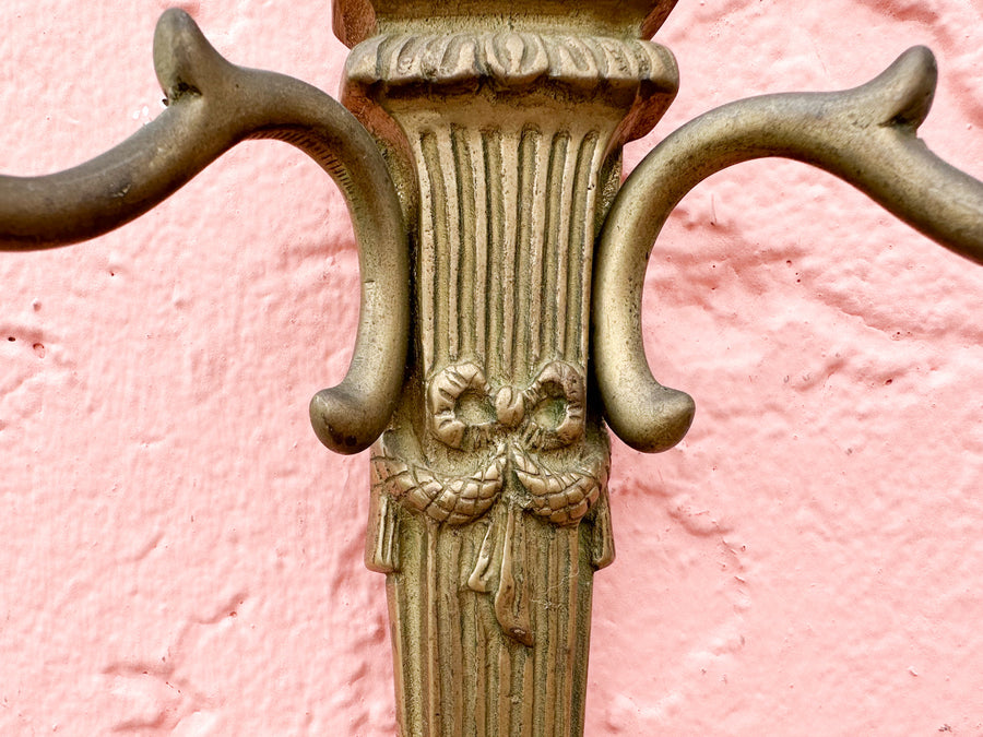 Pair of Brass Pineapple Wall Sconces
