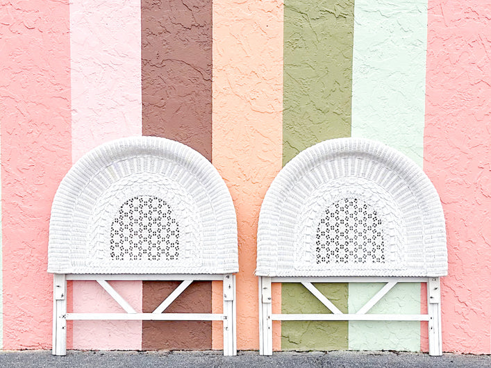 Pair of Wicker Chic Arch Twin Headboards