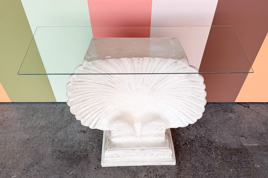 Coastal Chic Plaster Shell Console