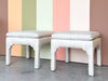 Pair of Upholstered Pagoda Stools