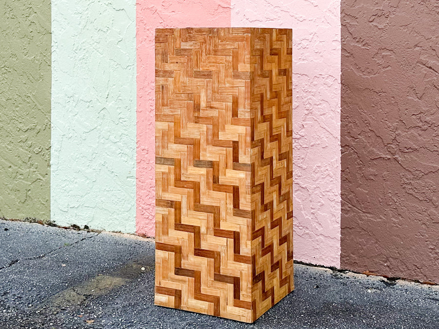 Woven Rattan Pedestal