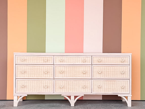 Coastal Chic Rattan and Wicker Dresser
