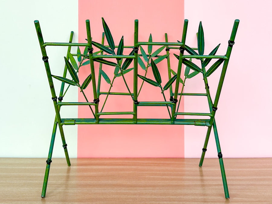 Folding Faux Bamboo Magazine Rack