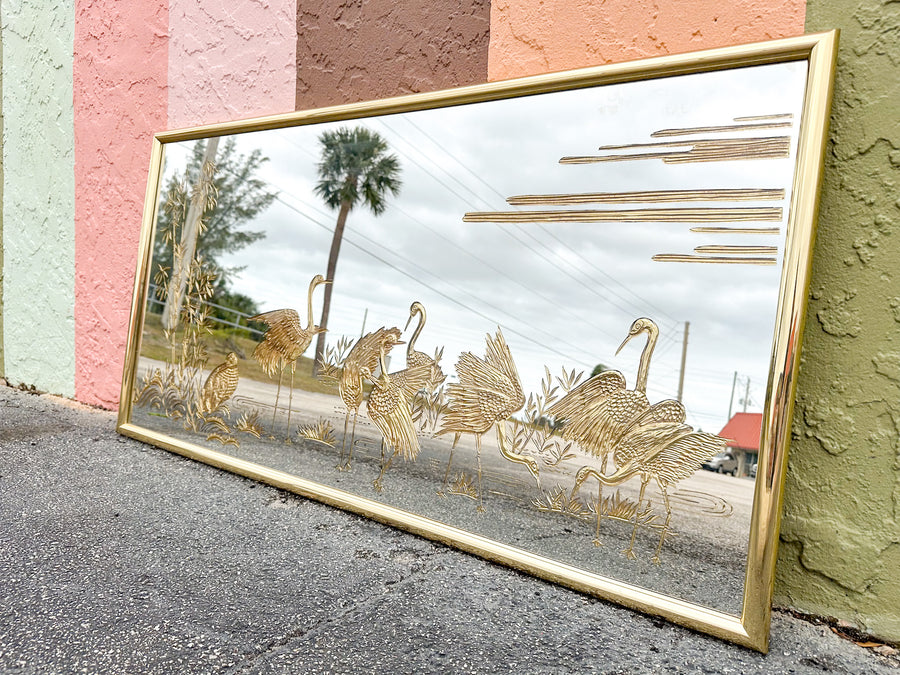 Fabulous Gold Flamingo Mirror