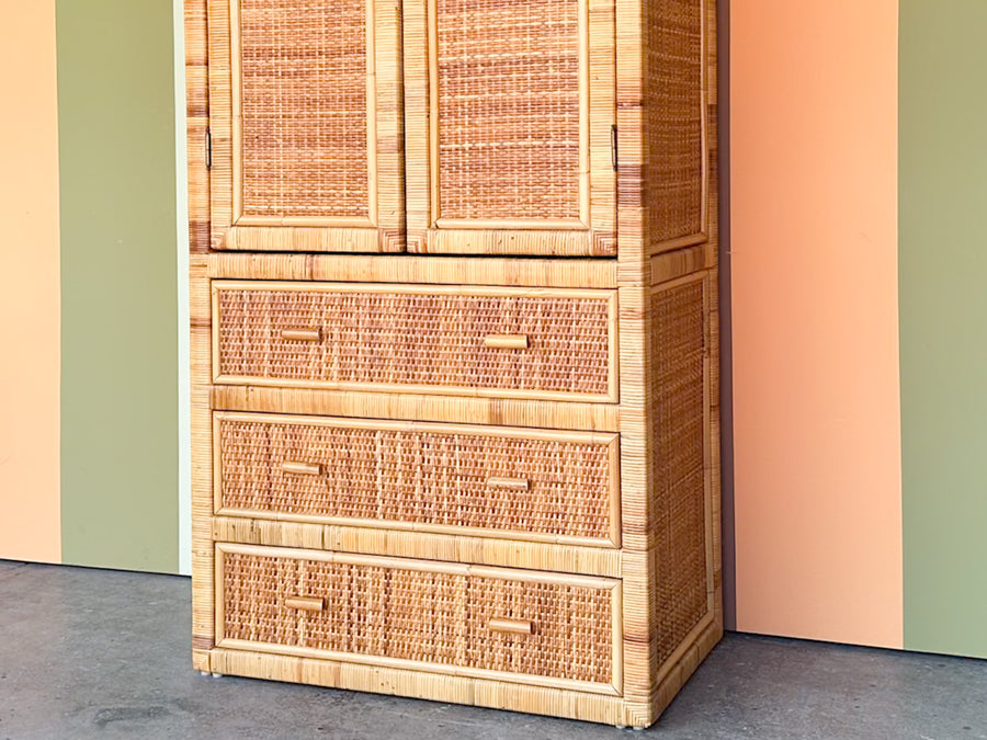 Island Style Rattan Wrapped Cabinet