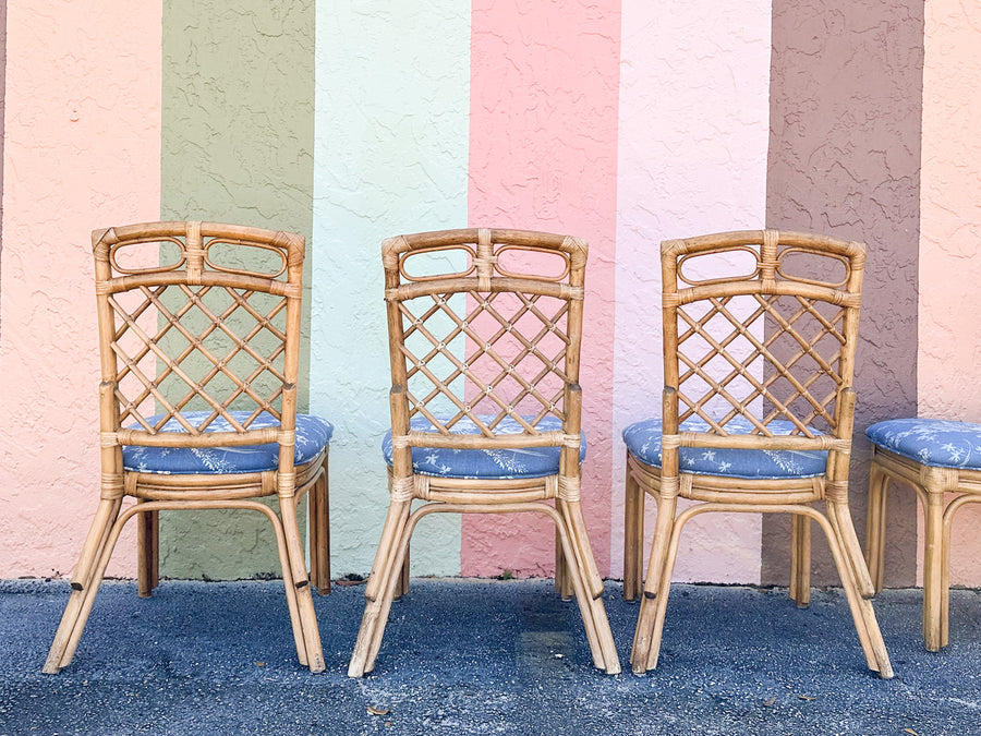Set of Six Rattan Dining Chairs