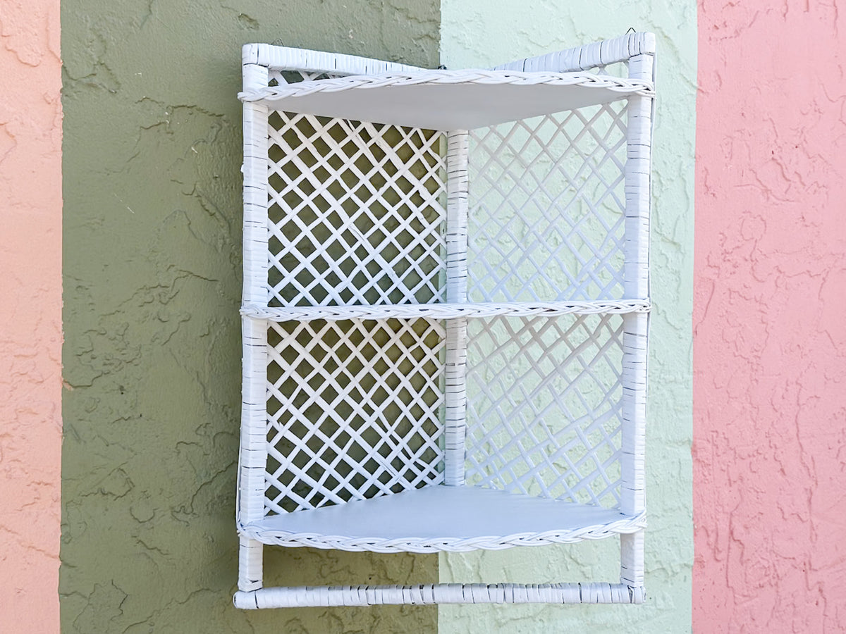 Cute Rattan Corner Shelf
