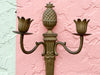 Pair of Brass Pineapple Wall Sconces