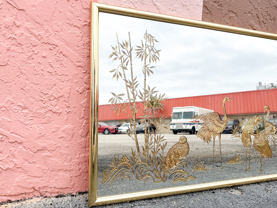 Fabulous Gold Flamingo Mirror