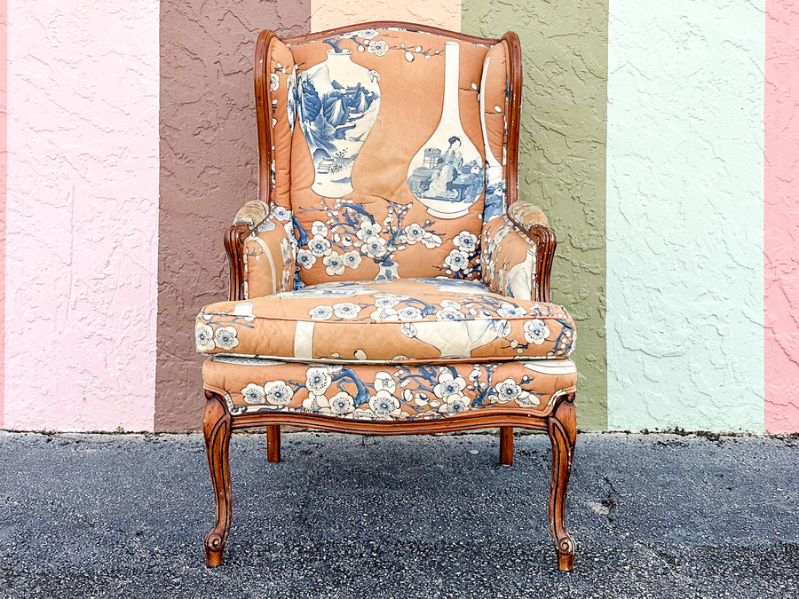 Ginger Jar Upholstered Wingback Chair