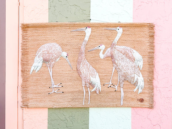 MCM Herons Woven Wall Hanging by Dan Freedman