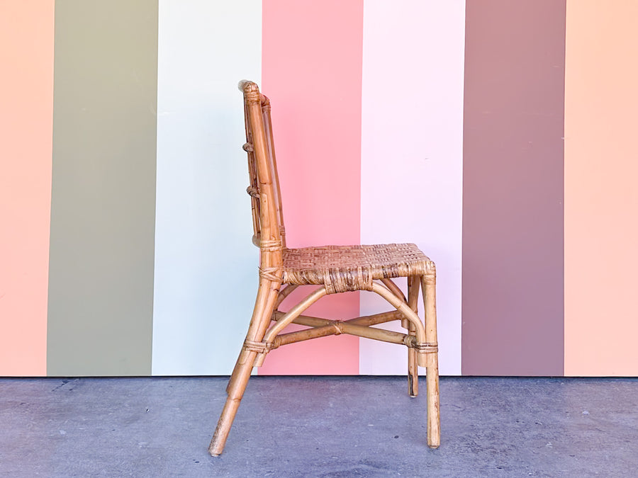 Coastal Rattan Chippendale Desk and Chair