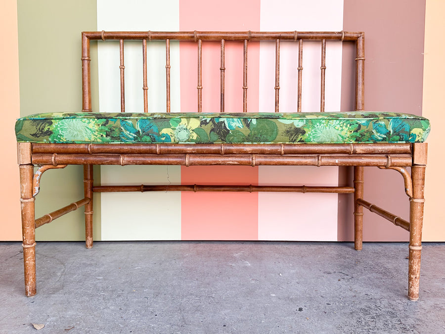 Faux Bamboo Wood Bench