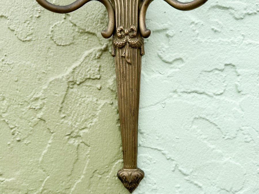 Pair of Brass Pineapple Wall Sconces