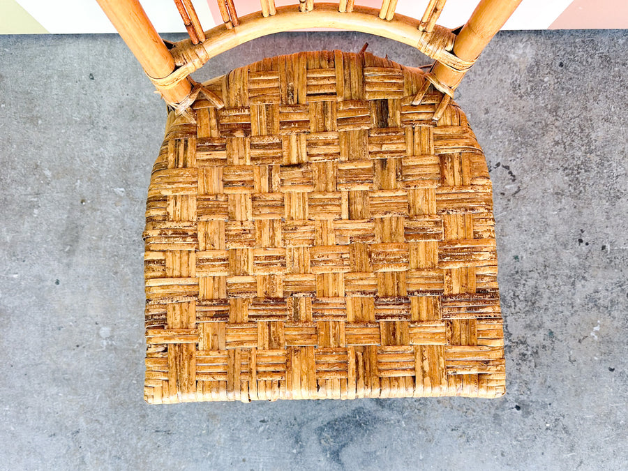 Coastal Rattan Chippendale Desk and Chair