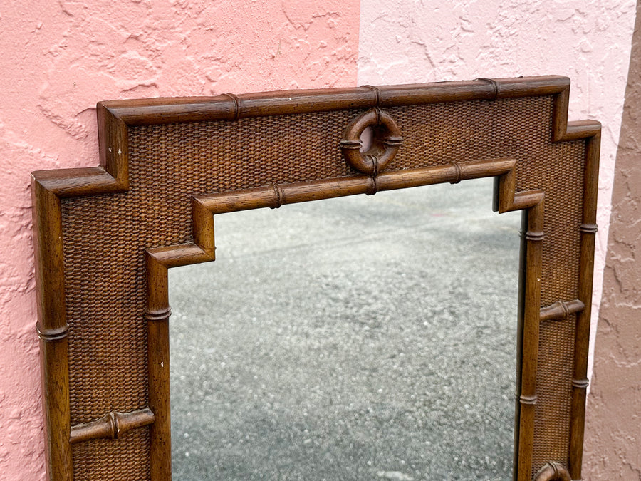 Handsome Omega Faux Bamboo Mirror