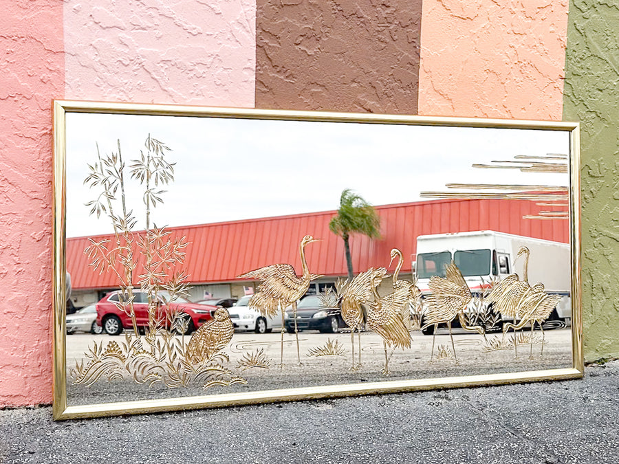 Fabulous Gold Flamingo Mirror