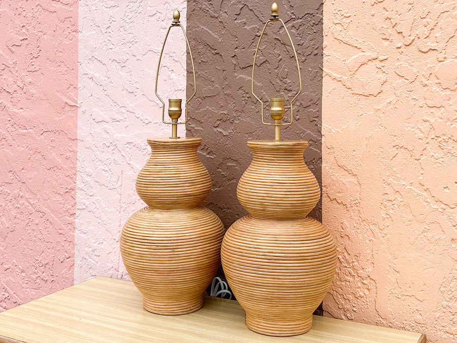 Pair of Modern Society Social Pencil Reed Lamps