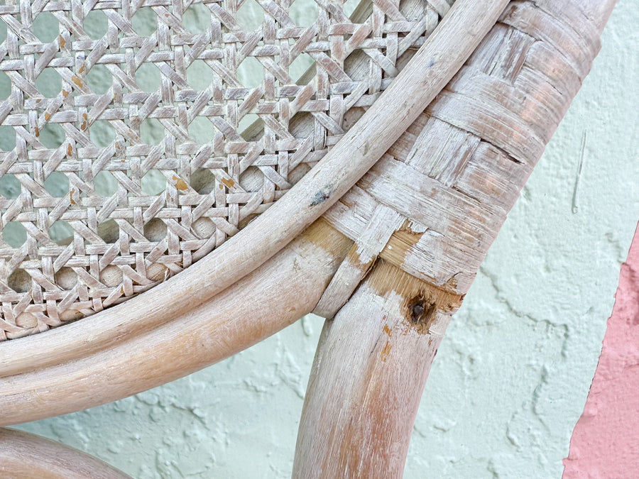 Set of Four Cane Back Rattan Chairs