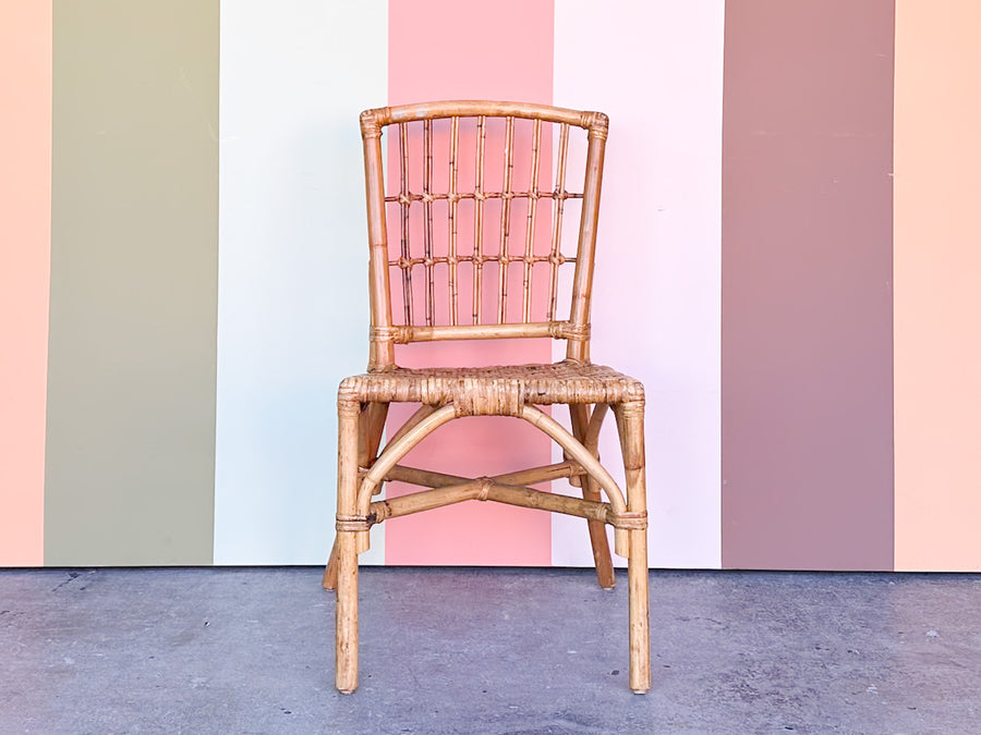 Coastal Rattan Chippendale Desk and Chair