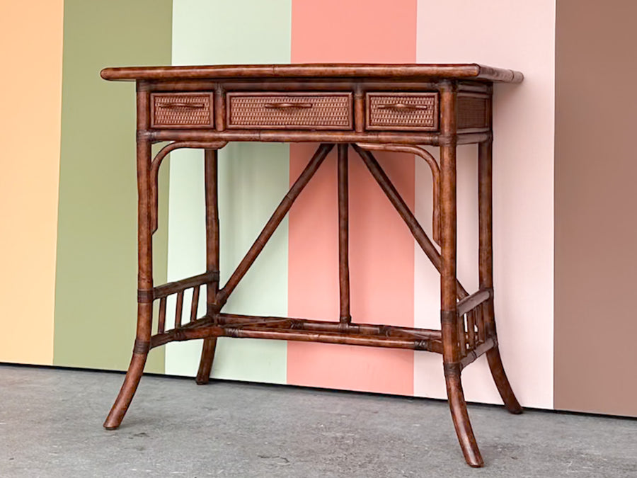Petite Rattan Writing Desk