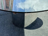 Mid Century Round Glass and Chrome Dining Table