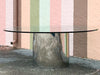 Mid Century Round Glass and Chrome Dining Table