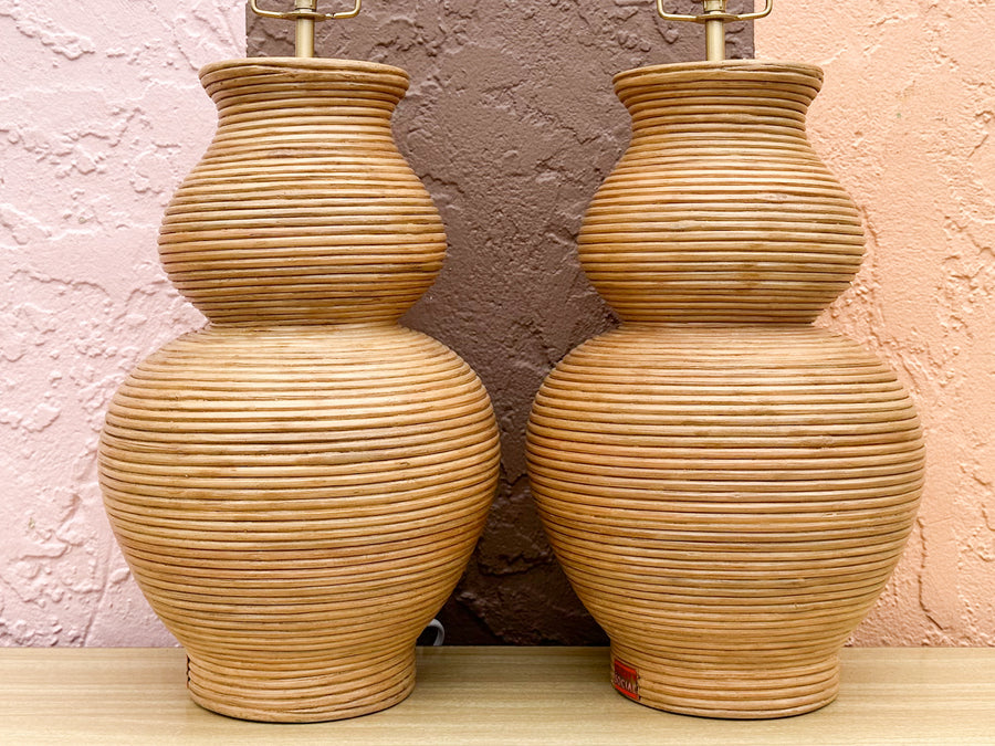 Pair of Modern Society Social Pencil Reed Lamps
