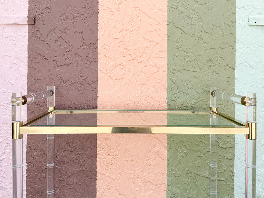 Brass and Lucite Bar Cart