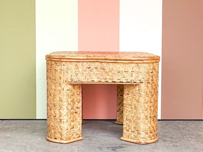 Ralph Lauren Style Woven Rattan Coffee Table