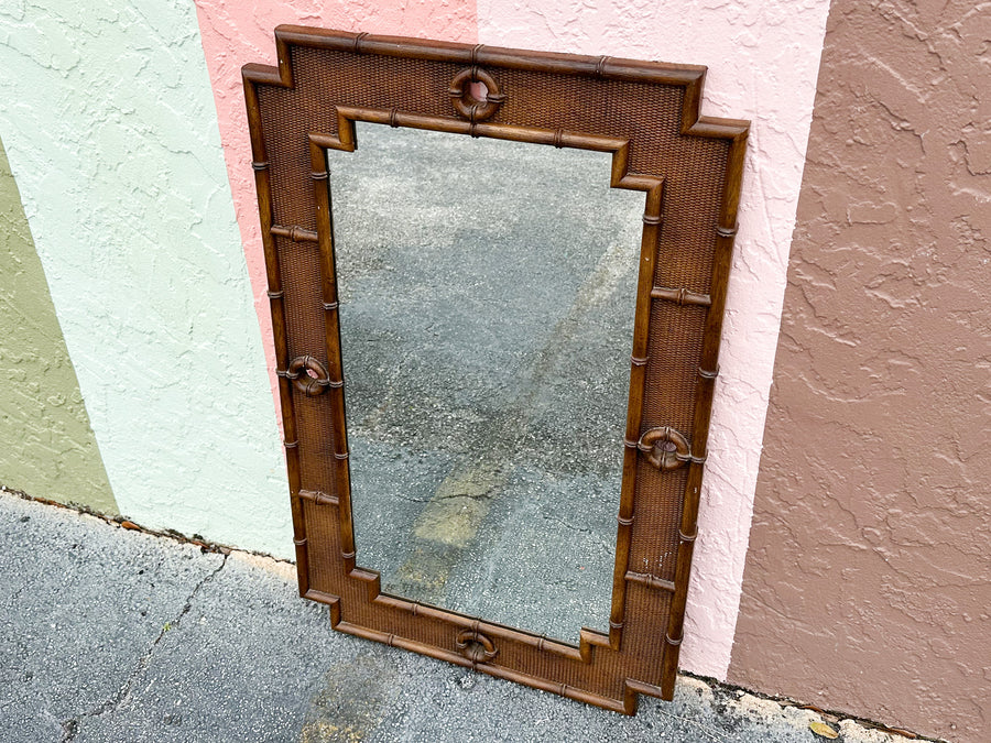 Handsome Omega Faux Bamboo Mirror