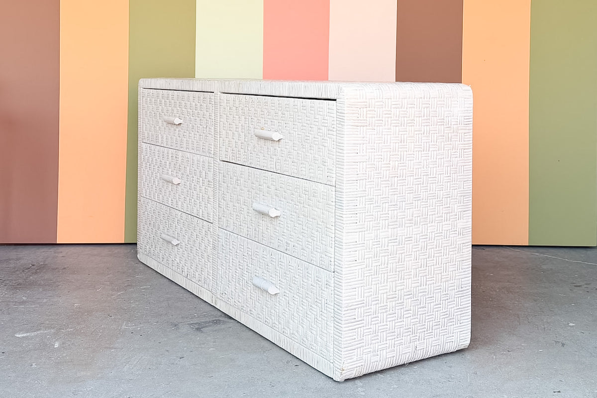 Coastal Chic Rattan Wrapped Dresser