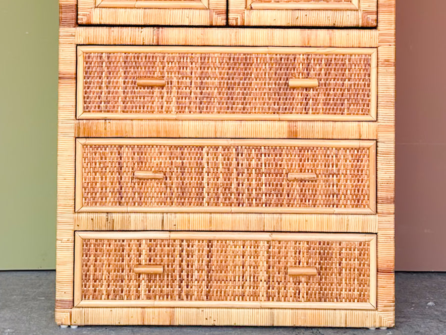 Island Style Rattan Wrapped Cabinet