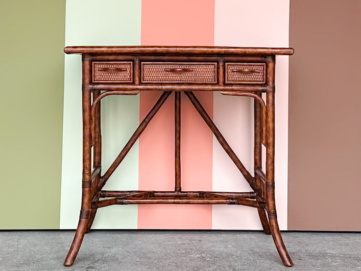 Petite Rattan Writing Desk