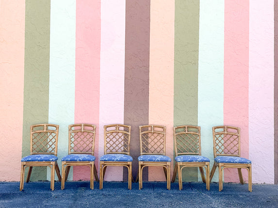 Set of Six Rattan Dining Chairs