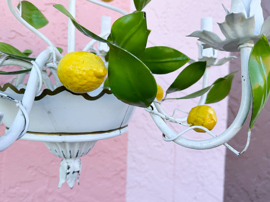 Lemon Tole Chandelier