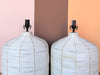 Pair of Island Chic Pencil Reed Rattan Lamps