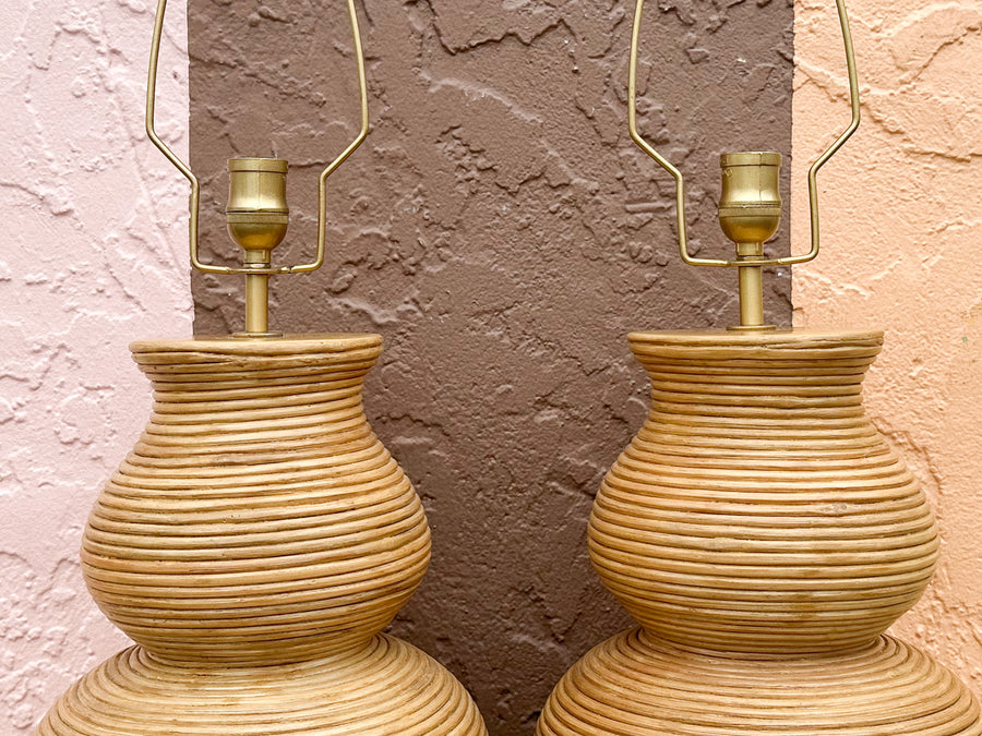 Pair of Modern Society Social Pencil Reed Lamps